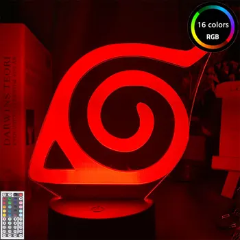 Naruto Deres Logo Animationsfilm natlys for Børn Soveværelse Indretning LED 3d Nat Lampe Kids 3d Lys Gave Legetøj for Børn
