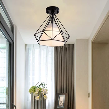 Nodic Hule-skåret Diamant Loft Lampe i stuen, Dekorative Pendel Soveværelse Lysekrone