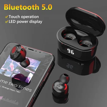 Nye A6 Mini TWS Plus Bluetooth-Hovedtelefoner 5.0 Stereo Øretelefoner Bass Power LED Display Vandtætte Ørepropper Støtte Apt-X/SBC