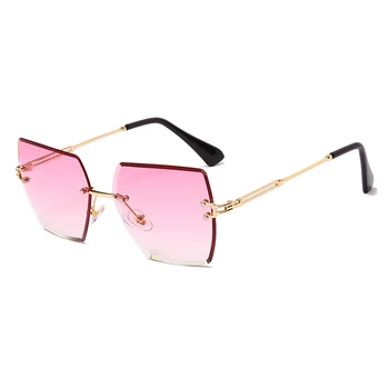 Nye Fashion Square Uindfattede Solbriller Kvinder Metal solbriller Luksus Mærke Nuancer UV400-Brillerne på, Oculos de sol