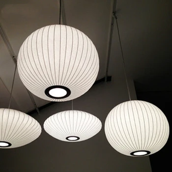 Nye Kinesiske vintage restaurant cirkulære lanterner stof E27 LED pære lysekroner lampe hjem deco-Sydøst klud lysekroner