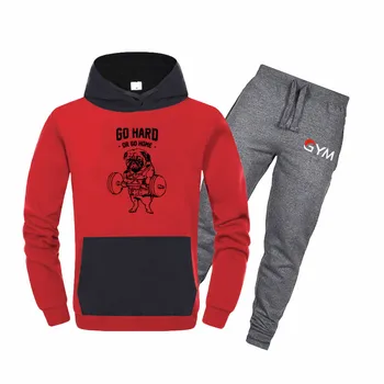 Nye To Stykker Indstille Mode Hooded Sweatshirts Sportstøj Træningsdragt Mænd Hoodie Efteråret Mænd Hot Brand Tøj Og Hættetrøjer+Bukser Mænd