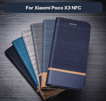 PU Læder Tegnebog Case For Xiaomi Poco X3 NFC Business Phone Case For Xiaomi Poco X3 NFC Bog Tilfælde Blød Silikone bagcoveret
