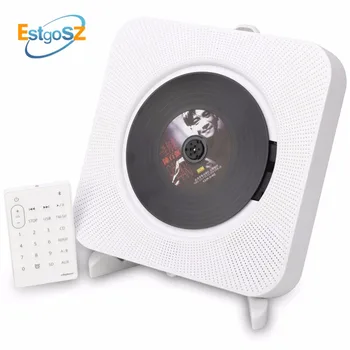 QPLOVE EStgoSZ CD-Afspiller vægmontering Bluetooth-Bærbar Lyd til Hjemmet Boks med Fjernbetjening FM-Radio Indbygget HiFi Højttaler MP3