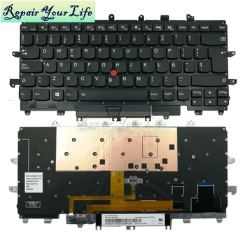 Reparation Liv Laptop Tastatur Til Lenovo For at Thinkpad X1 Carbon Gen 4 4th 2016 SP layout med baggrundsbelyst og red peger