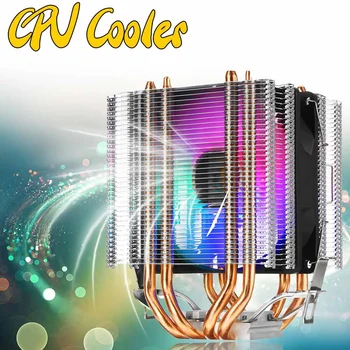 RGB LED CPU Køler Fan 4Heatpipe Dobbelt Tårn 4pin Køler køleventilator Heatsink for Intel 1155 1156 775 Til AMD For X79 X99 LGA2011