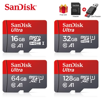 SanDisk Ultra 64GB 16GB 32GB Micro SD Kort, Max antal læsehastighed 98M/s Class10 A1 UHS-1 Flash-Kort, TF-Kortets Hukommelse, Microsd-128GB 256GB