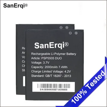 SanErqi 3,7 V 2000mAh Batteri PSP5505DUO PSP5505 Duo For Prestigio MultiPhone PSP5505 PSP 5505 DUO Batteri