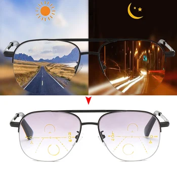 Solen Briller til Læsning Progressiv Multifokal Mode Presbyopic Briller til Mænd, Kvinder Anti-Blue Ray Se Langt og Tæt Kørsel
