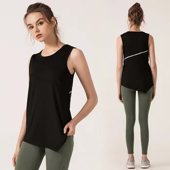 Sommeren Kvinder Sport Vest Kvindelige Afgrøde Yoga-Shirts, der Kører Vest Elastisk Pullover Trænings T-shirt i Loose Tank Tops Fitness Træning Bluse