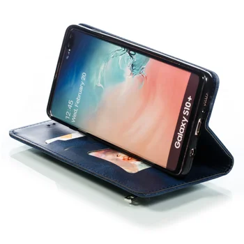 Tegnebog-lynlås Cover Til Samsung Galaxy S7 S8 S9 S10 Plus Kant S10E luksus Læder Til Note 8 9 Flip Stå Telefonen Tilfælde Coque Taske