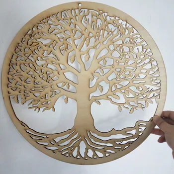 Tree of Life Form laserskåret Træ Væg Kunst, Indretning Håndlavet Håndværk at Gøre Hellig Geometri Ornament Hænger Træ Væg Tegn