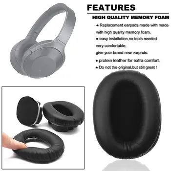 Udskiftning Ørepuder For Sony MDR-1000X WH-1000XM2 Hovedtelefoner Skum Høreværn Øret Pude Tilbehør