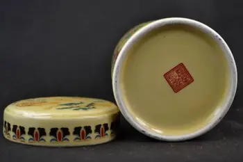 Udsøgt Kinesisk Gamle Samleobjekter Håndlavet Porcelæn, Malet med Japanske Enke Stor Pot Te Caddy