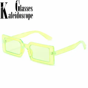 Vintage Rektangel Solbriller Kvinder Helt Små Firkantede solbriller Mænd UV400 Klassisk Hvid Rød Solbrille Nuancer Retro Damer