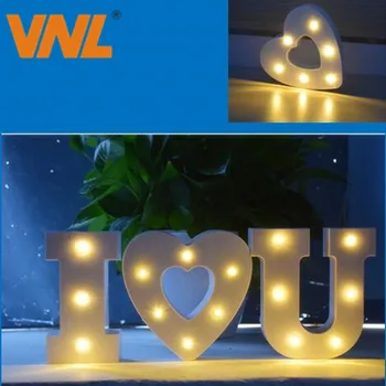 VNL 3D LED Nat Lys ABS Brev Lys Til Christmas Festival Dekorative Bar Bryllup Fødselsdag Nye År Part boligindretning