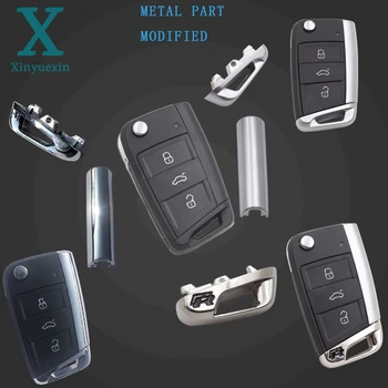 Xinyuexin Auto Metal Centrale Del Med R-LOGO For vw golf 7 til vw MK7 for skoda octavia A7 til Sæde Fjern Flip bil Fjernbetjening Nøgle