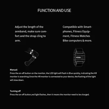 XOSS Arm pulsmåler håndrem Bluetooth ANT+ Trådløs Sundhed Fitness Smart Cykel puls Sensor Til GARMIN