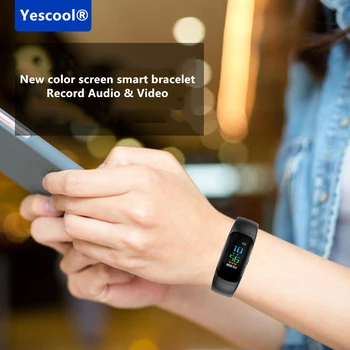 Yescool A10 digital Kamera Optager Armbånd Diktafon Se Professionel Mini Bluetooth-puls, blodtryk skridttæller