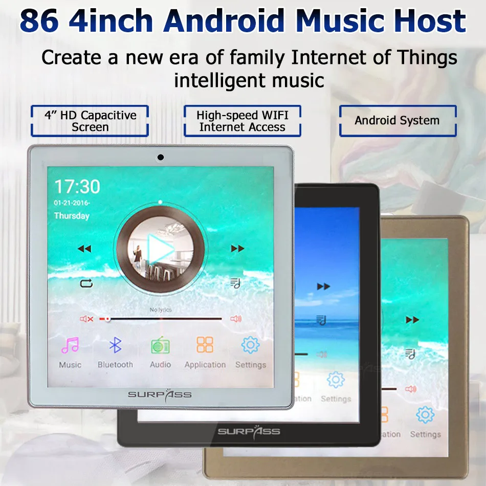 Hjem Nye Mini WiFi Bluetooth-Touch-Skærmen På Væggen Audio Music Center Sound Forstærker tv, tablet, Smart Digital Stereo fm-Forstærker