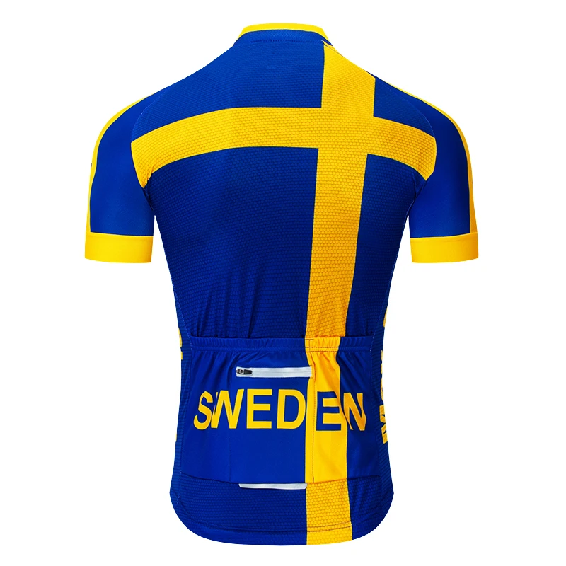 2019 Sverige Nye Team Cycling Jersey Tilpasset Mountain Road Race Top max antal storm Reflekterende lynlås 4 lomme