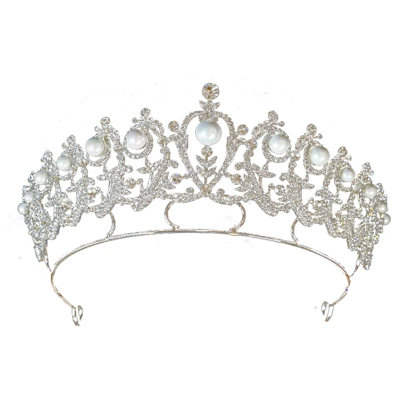 Himstory Vintage Barok Perle Tiaras Crown Bryllup Hår Tilbehør Til Brude Krystal Perle Dronning, Prinsesse Hoved Smykker