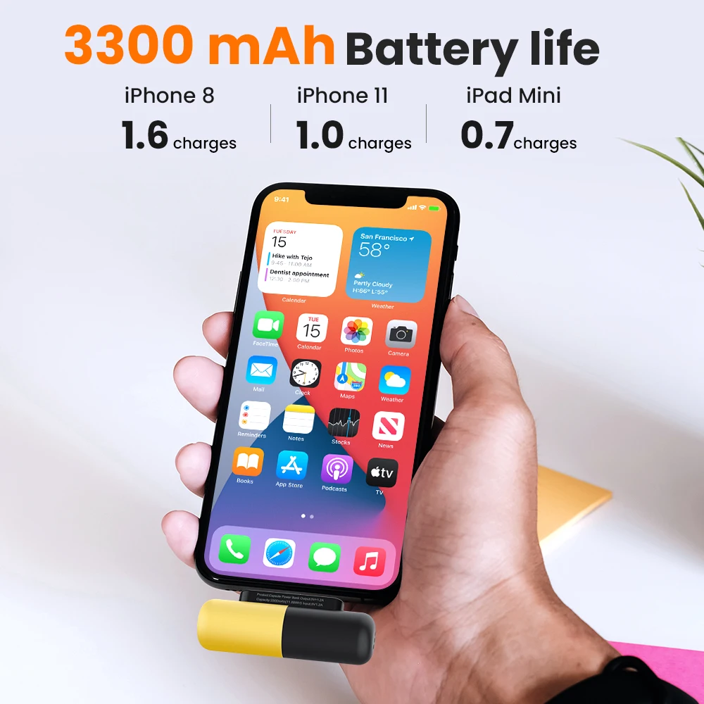 For iPhone-12 11 Mini Power Banker Bærbare Akut Ekstern Batteri Oplader Til iPhone XS Huawei Xiaomi mi-8 3300mAh Powerbank