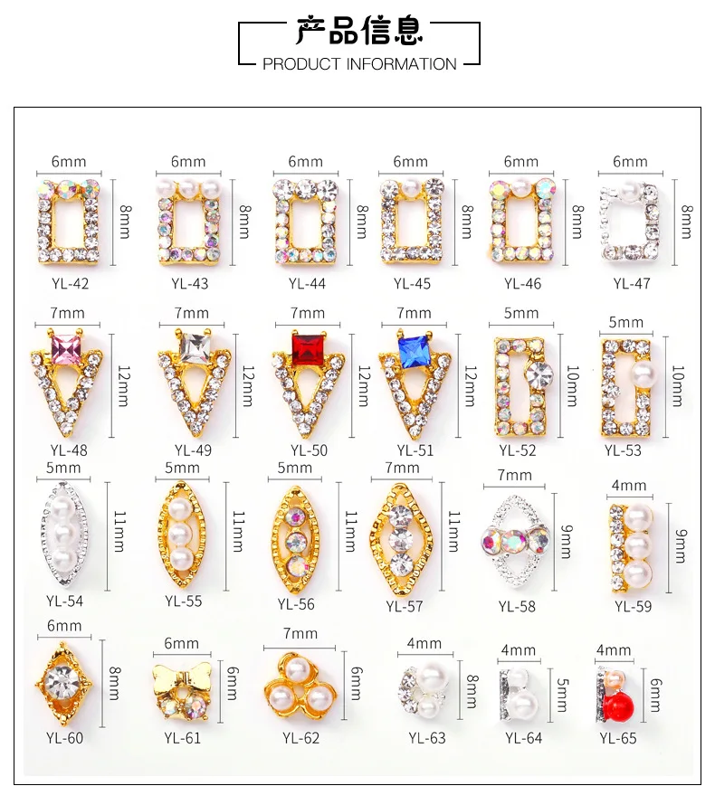 100 stk 3D Pearl AB Krystal firkant søm dekoration/ AB / Rhinestone glitter charme Søm DIY deco - / smykker håndlavet levering,24type