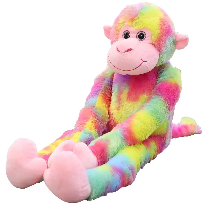 Høj Kvalitet ankomst søde farverige Udstoppede dyr toy rainbow monkey blød plys legetøj med lange arme , dejlige børn toy