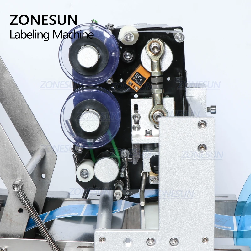 ZONESUN TB-YL50D Semi Automatisk Mærkning Maskine Label Applikator Medicin Rund Flaske Med Dato Printer Selvklæbende Labeler