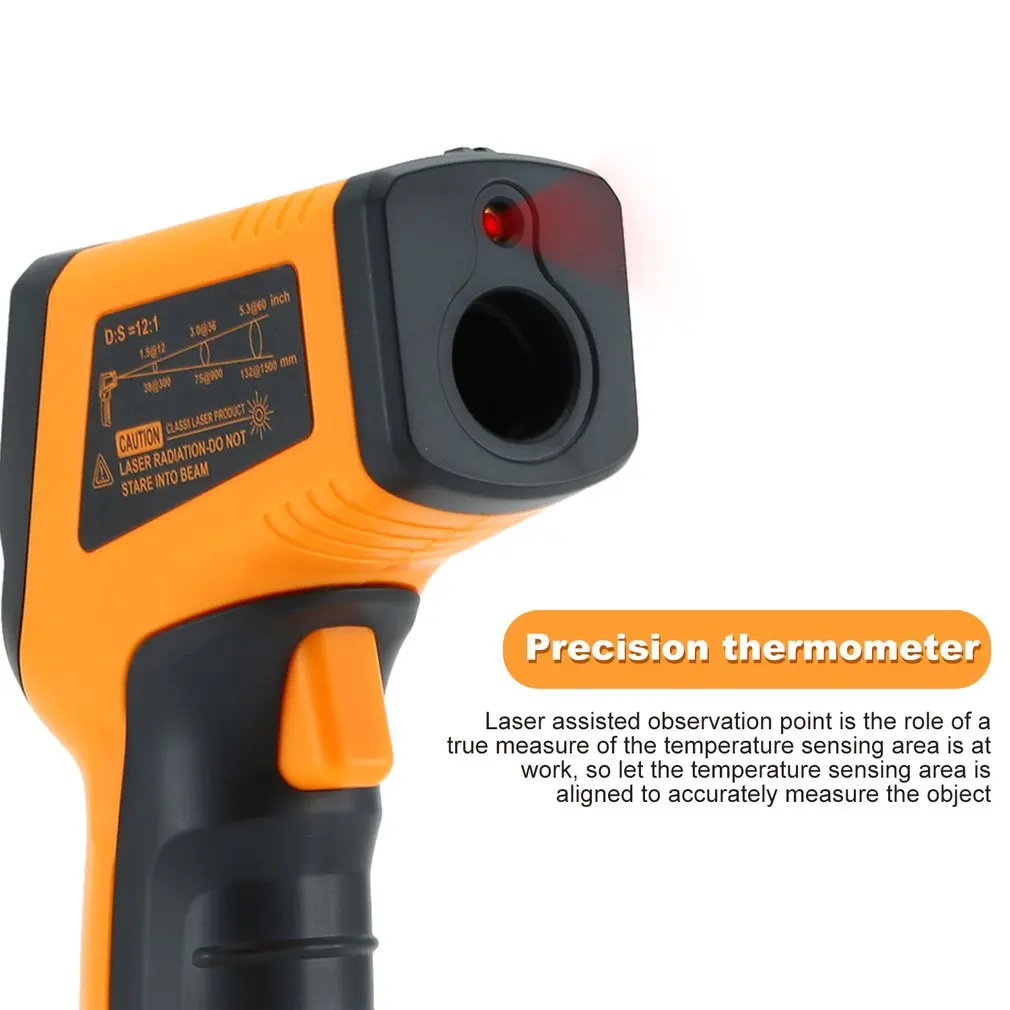 Digital Infrarød Laser Termometer Temperatur Måleren Ikke-kontakt Pyrometer Imager Hygrometer IR termometro Farve-LCD-Lys-Alarm