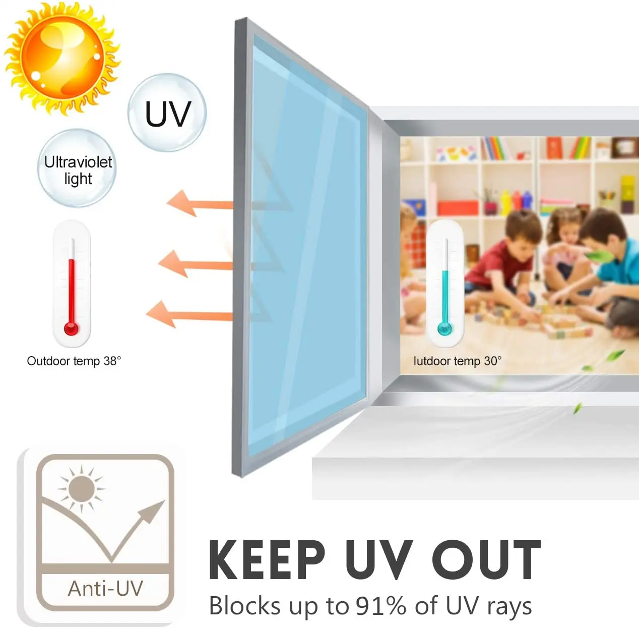 Reflekterende Sol Film En Måde, Anti UV-Window Film Vinyl Selvklæbende Film Dekorative Heat Control Privacy Glas Nuance til Office