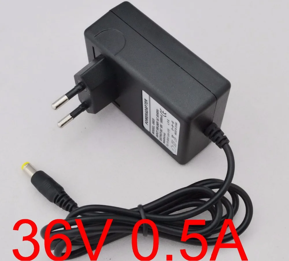 1STK 36V 0,5 A AC 100V-240V Converter Adapter 36V DC 0,5 A 500 ma Strømforsyning EU Stik 5.5 mm x 2.1-2.5 mm