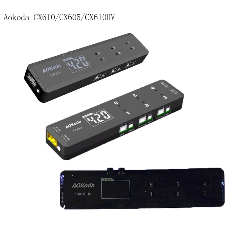 1s Aokoda CX605/CX610/CX610HV 6CH Batteri Oplader til 1S Lipo LiHV FPV Racing Drone Kit