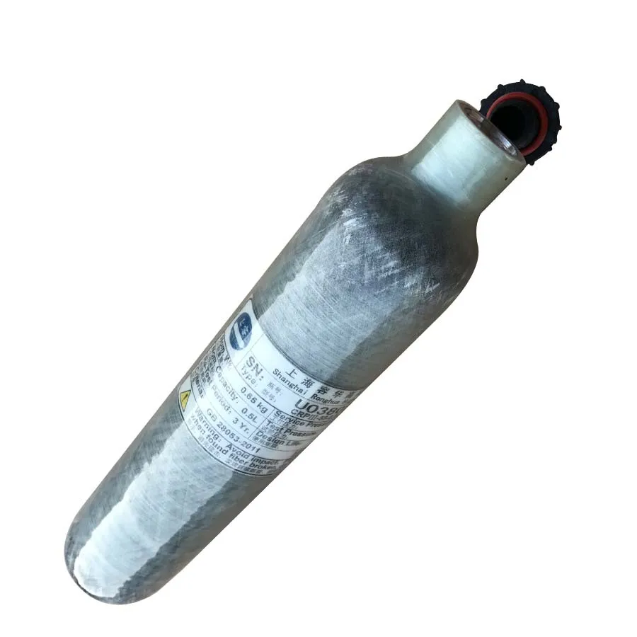 PCP Paintball Cylinder Carbon Fiber Luft Tank 0,5 L 4500psi 300BAR M18*1,5 1 stk/masse