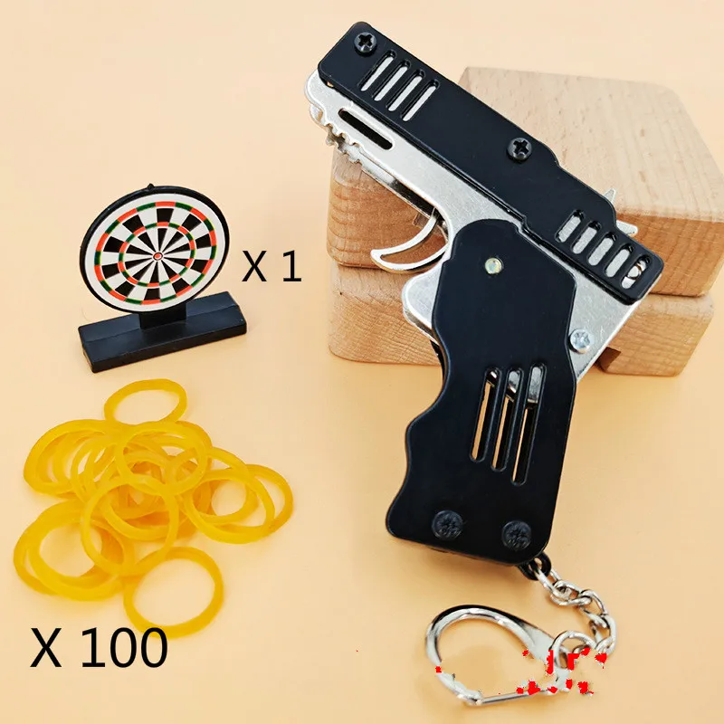 Mini Udendørs Folde værktøjer Nøglen Kæde Af elastik Pistol Byger Gjorde Alle Metal Kanoner Skyde Toy Gaver Drenge