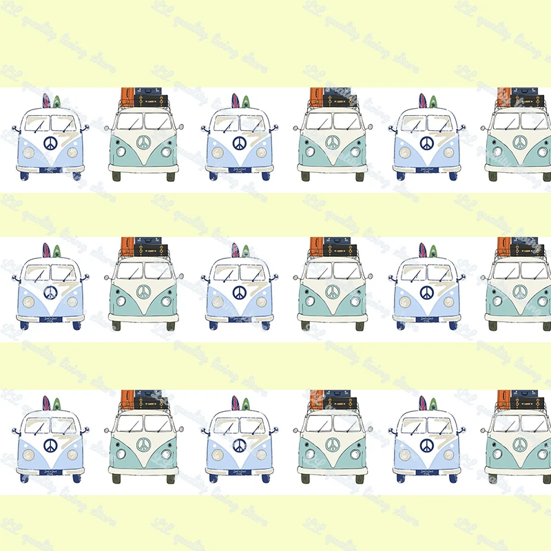 Dejlig minibus trykt grosgrain bånd fest tilbehør materiale taske tøjet 50 m