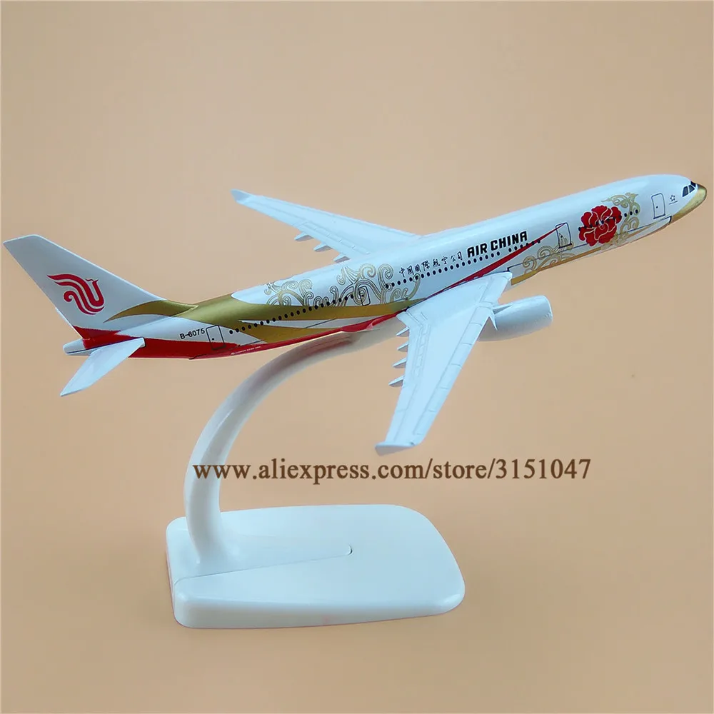 Legeret Metal Air China A330 Røde Pæon Airlines Fly Kina Model Airbus 330 Fly Model Stå Fly Børn Gaver 16cm