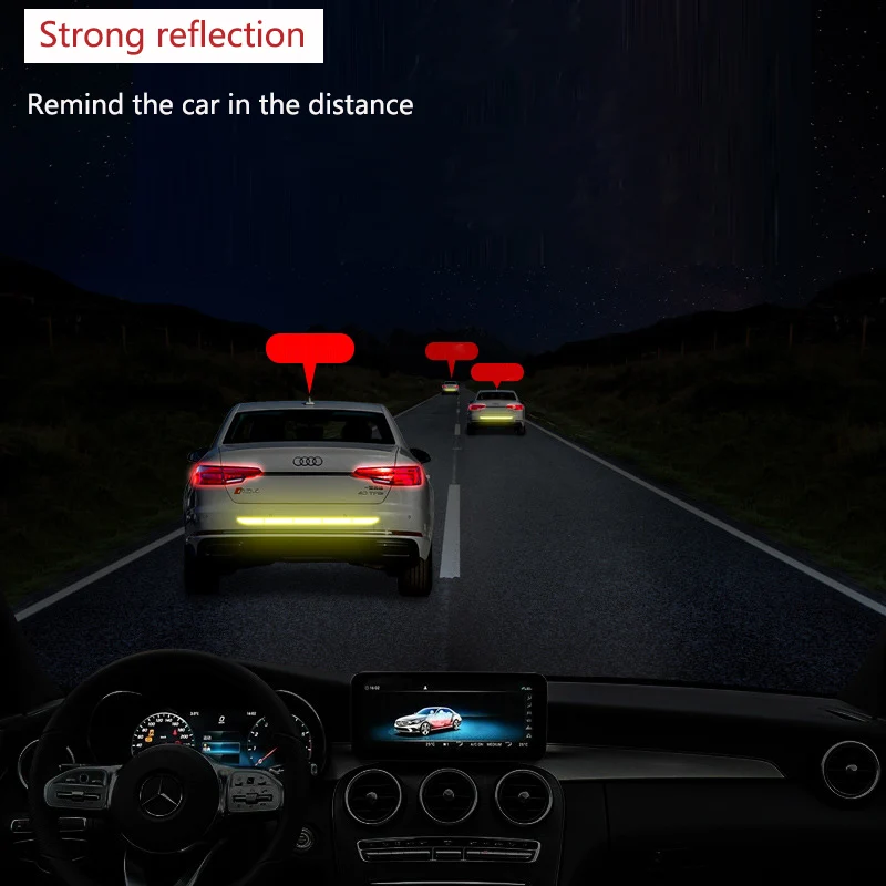 Nano Bil Reflekterende Klistermærke, Advarsel Strimmel Tape Traceless Beskyttende Bil Mærkat Advarer på Bilens karosseri Kuffert Udvendige Auto Tilbehør