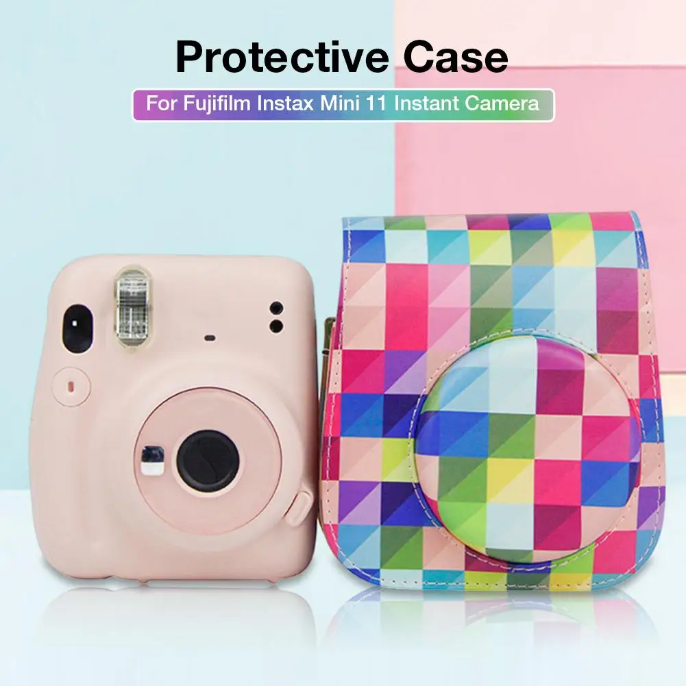 PU Læder kamerataske Beskyttende Sag Farverige Skulder Kamera Taske Til Fuji Fujifilm Instax Mini-11 Instant-Kameraer Tilbehør