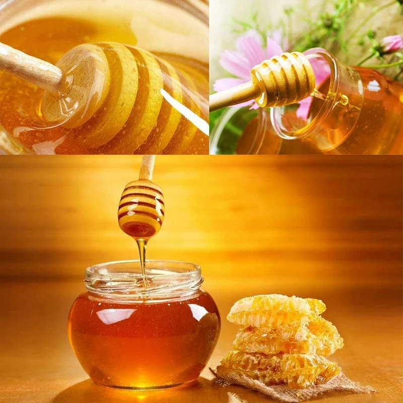 Hot Salg 120 Pack Of Mini 3 Tommer Træ Honning Dipper Pinde,Server For Honning Krukke, Dispenser Drysset Honning