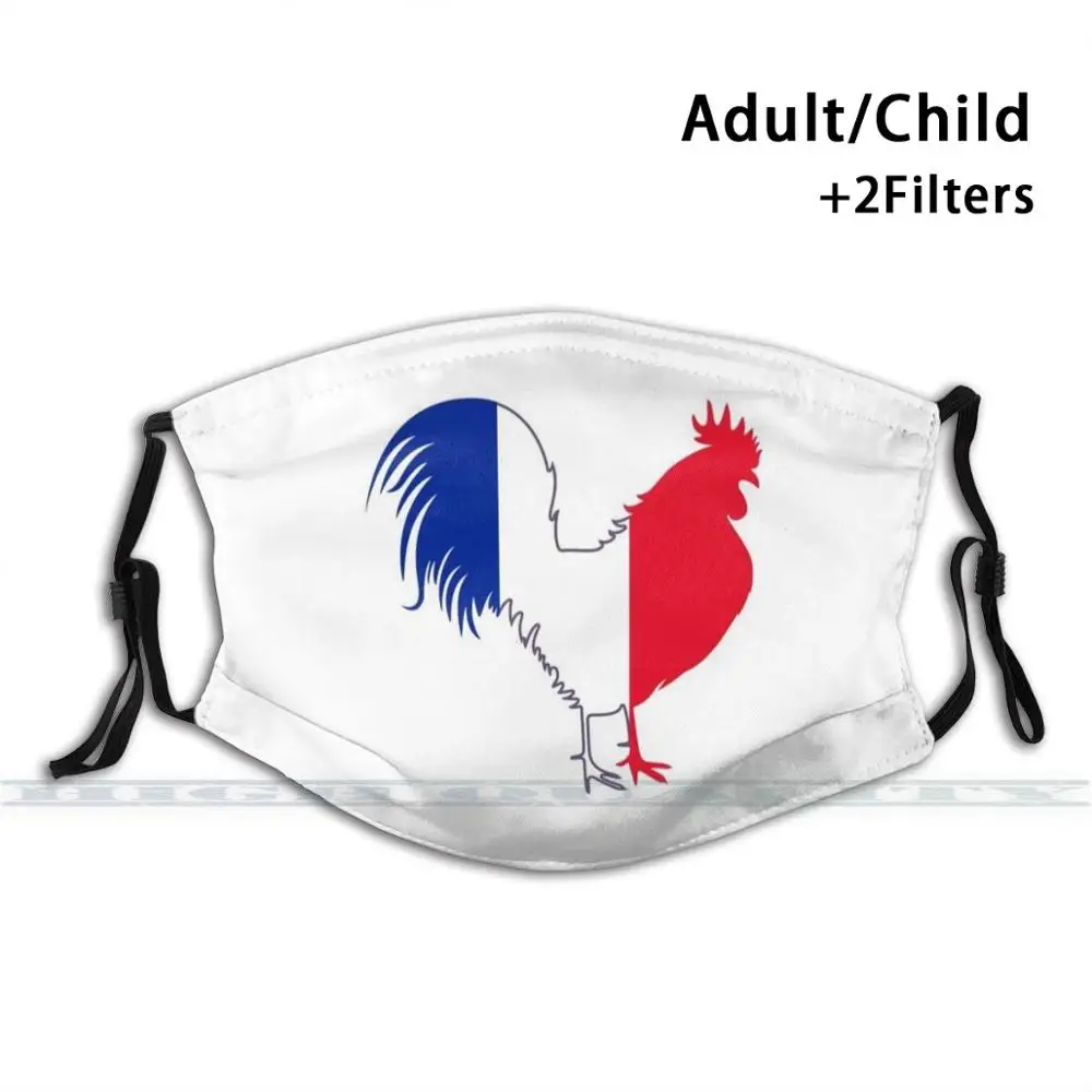 Flag Pik I Frankrig Genanvendelige Munden Ansigt Maske Anti Haze Støvtæt Maske Med Filtre Til Barn Voksen Flag Pik I Frankrig Flag