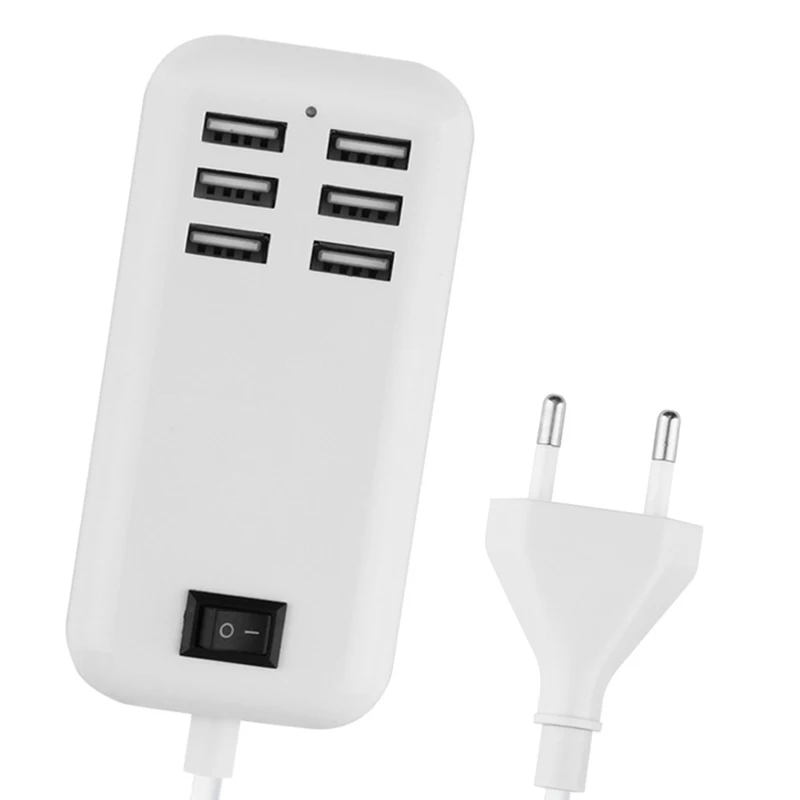 20W 6 USB-Port 3A Smart Oplader Power Adapter EU USA UK Stik Universal Oplader Hurtig Opladning til din Smartphone, MP3-Power Bank