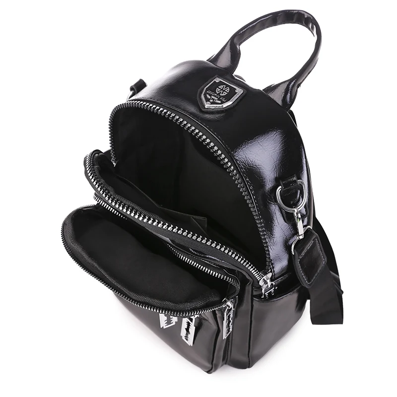 Nye kvinder mode rygsæk patent læder små daypacks til pige af god kvalitet enkelt skuldertaske tilbage bagpacks