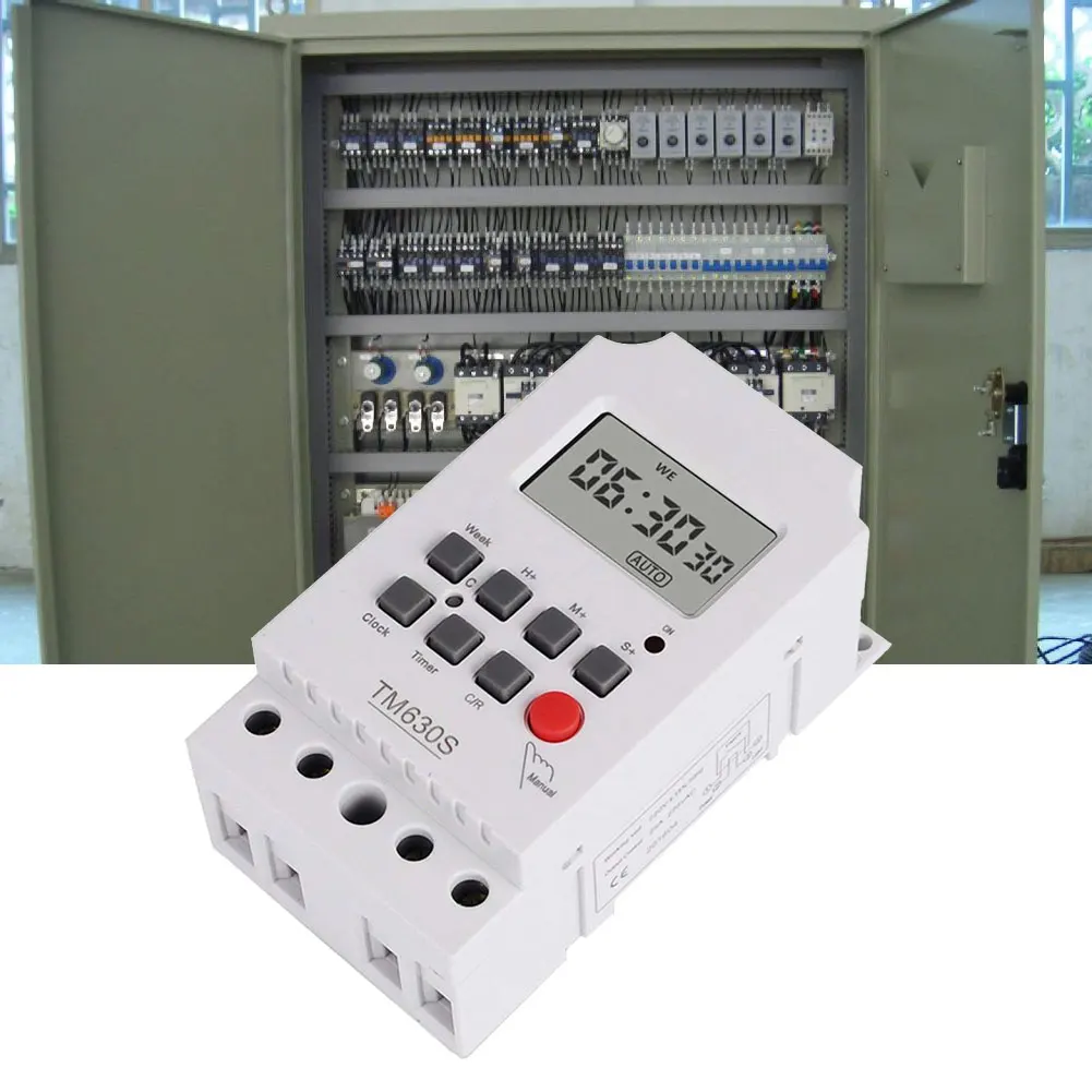 220V kontaktur High Power Anden Kontrol Digitalt LCD-Programmerbar Timer Kredsløb Controller-Spænding Output Høj Belastning Magt 30A