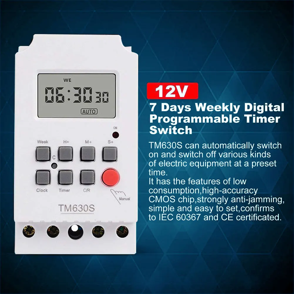 220V kontaktur High Power Anden Kontrol Digitalt LCD-Programmerbar Timer Kredsløb Controller-Spænding Output Høj Belastning Magt 30A