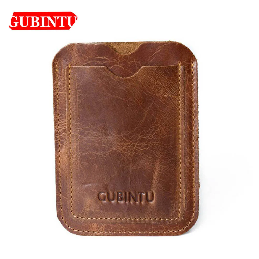 GUBINTU Geniune Læder Card Wallet Enkle Design ID-Kort Holder Adgangskort Lomme Klassisk Høj Kvalitet Mærke Mandlige tegnebog