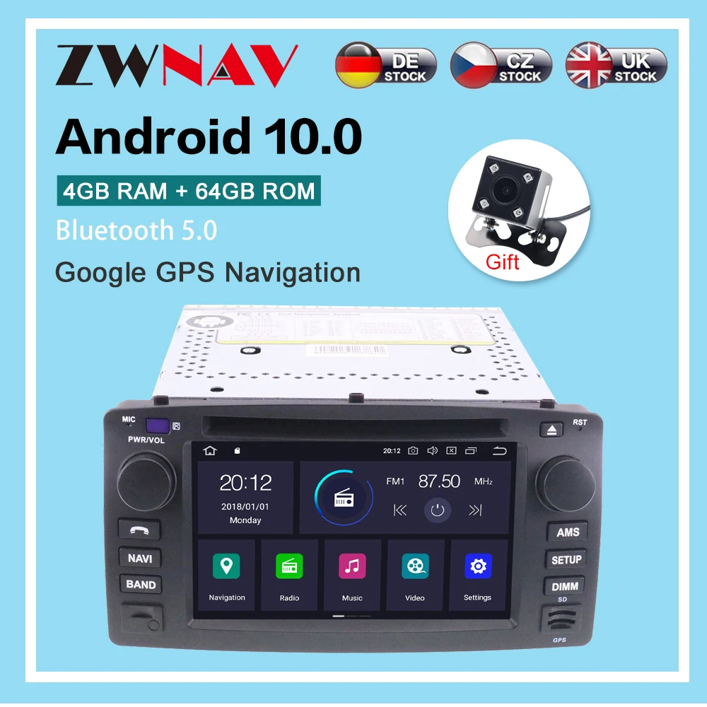 Android-10.0 64GB Bil radio-afspiller, GPS-Navigation til Toyota Corolla EX 2001-2006 Multimedia-Afspiller, Radio, video, stereo head unit