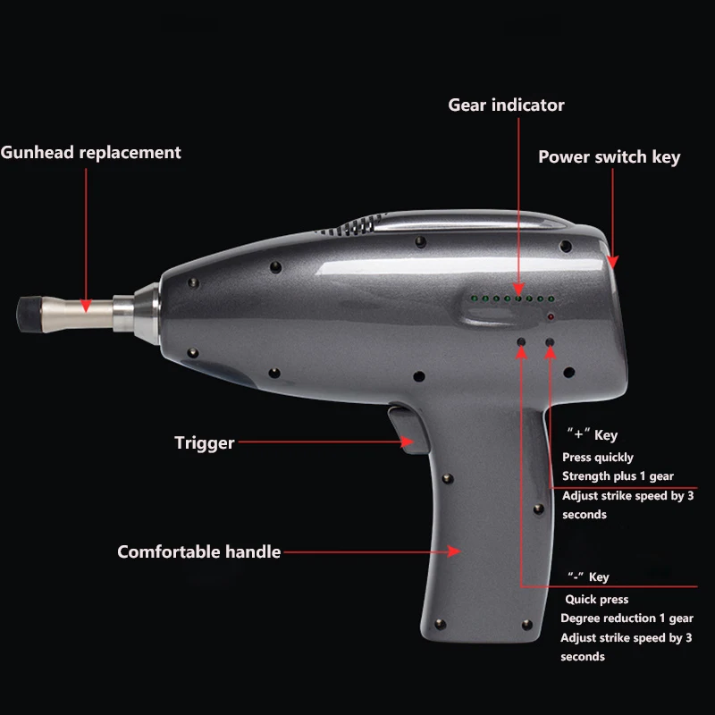 Massageapparat 800N 4 Hoveder halshvirvel Ortodontisk Behandling Enheden Kiropraktik Instrument Korrektion Pistol