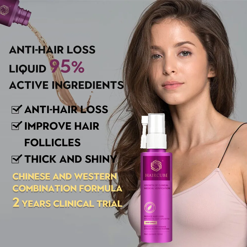 HAIRCUBE Anti hårtab Produkter til Hurtig hårvækst Mænd Kvinde hårvækst Spray Essensen Æterisk Olie, Flydende Hair Tonic